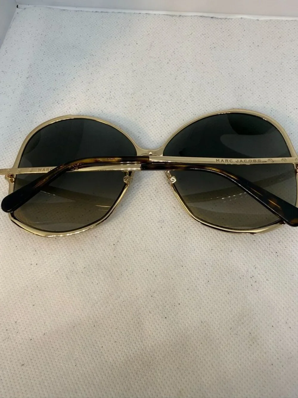 Marc Jacobs 621/S Gold Black Metal Sunglasses 62-13-145 KS6DX Dark Gray Lens